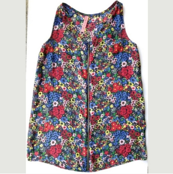 100% SILK Eight sixty Zip Front Tank Top - Picture 1 of 3